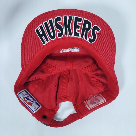 Nebraska Cornhuskers Hat Cap Strap Back Mens Red Black Huskers Football NCAA - Picture 8 of 10